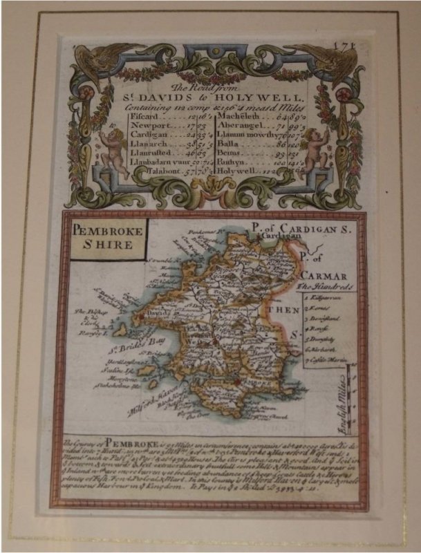 Image for Attractive miniature Antique county map: PEMBROKESHIRE. From: BRITANNIA DEPICTA. or “Ogilby Improv'd”.
