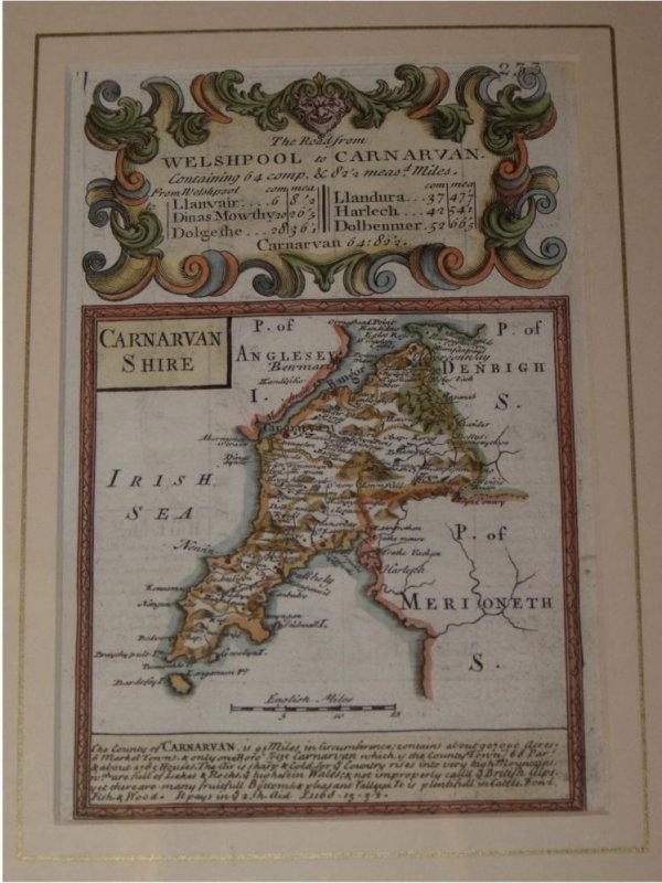 Image for Attractive miniature Antique county map: CARNARVANSHIRE. From: BRITANNIA DEPICTA. or “Ogilby Improv'd”.