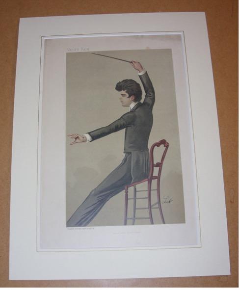 Image for ORIGINAL LITHOGRAPH by LIB: SIGNOR PIETRO MASCAGNI, “Cavalleria Rusticana.”. 24/8/1893. (Music)