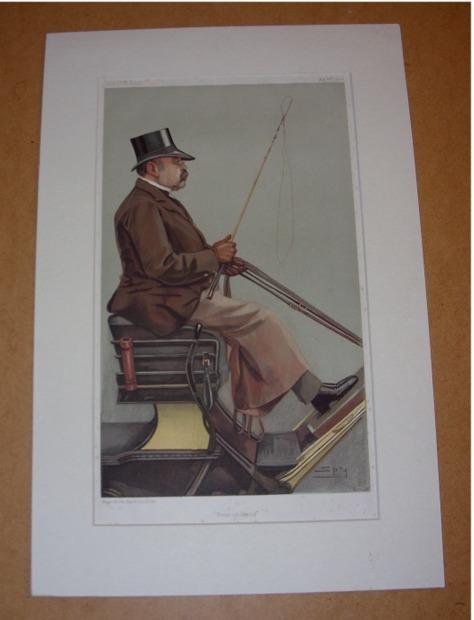 Image for ORIGINAL LITHOGRAPH by SPY: BARON ADOLPH WILHELM DEICHMANN. “Four-in-Hand”. 14/5/1903. (Carriages)