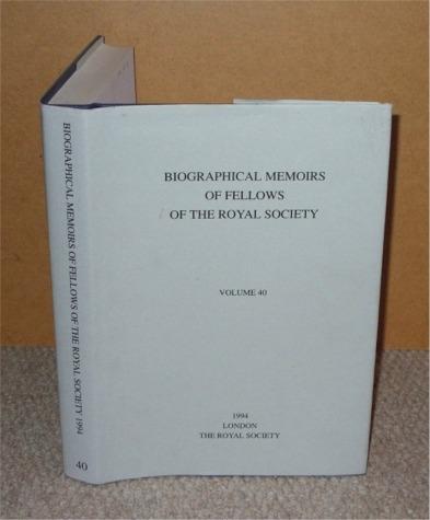 Image for Biographical Memoirs of Fellows of the Royal Society 1994, Vol. 40.
