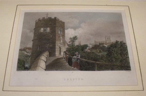 Image for Attractive original steel engraving of Chester.