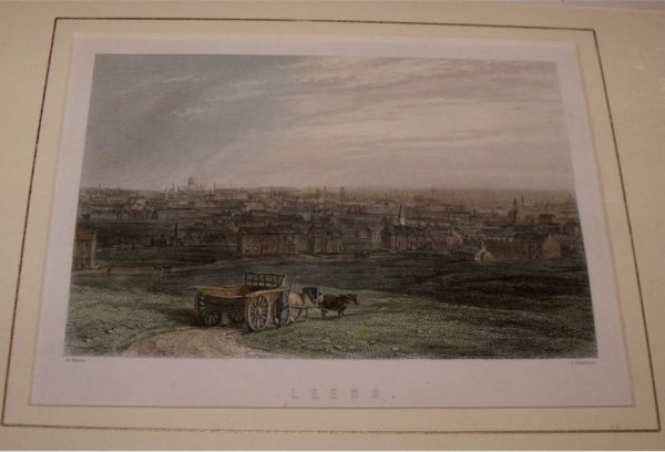 Image for Attractive original steel engraving of Leeds. Engraved by J.Stephenson.
