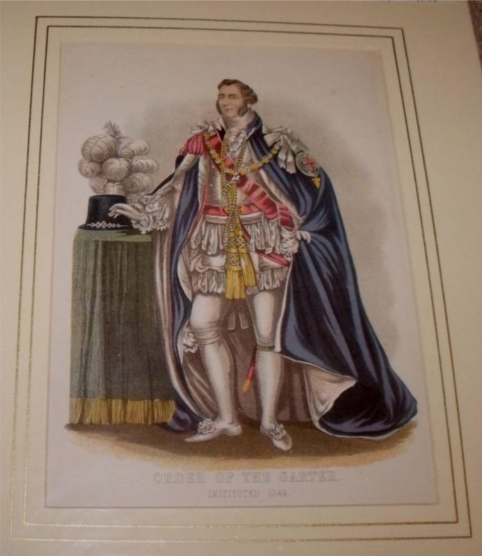 Image for Attractive original engraving of dress for Order of the Garter. Instituted 1344.