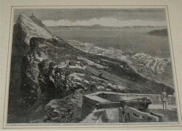 Image for The Rock of Gibraltar. Point D’Europ. Sketched from the Signal-House with Cueta and Tangier in the Distance. From Illustrated London News.
