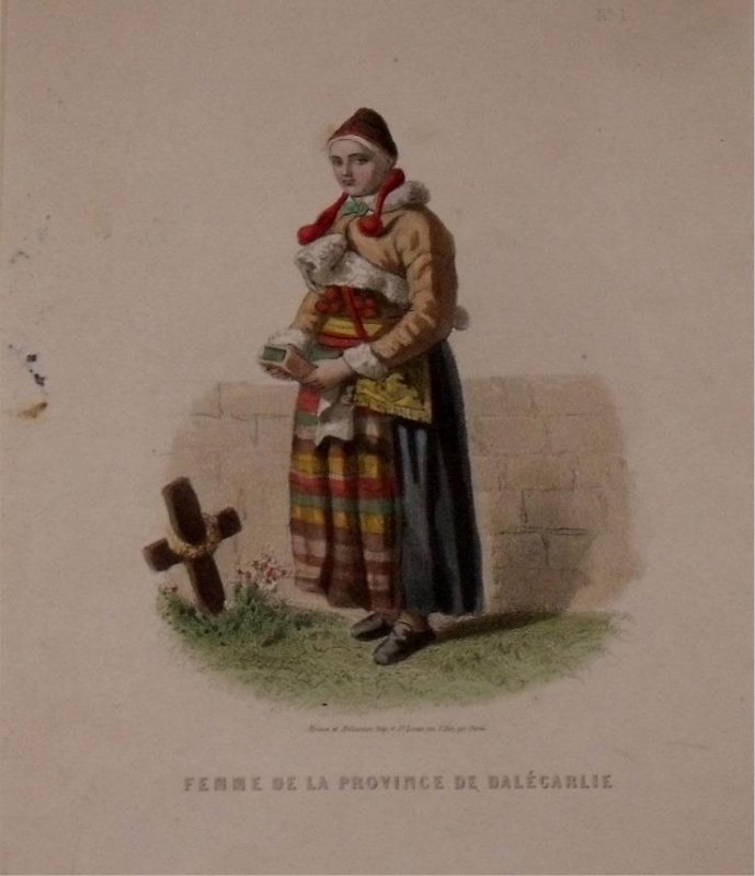 Image for Attractive original engraving of Femme de la Province de Dalecarlie. Woman from the Province of Dalecarlia (Dalarna).