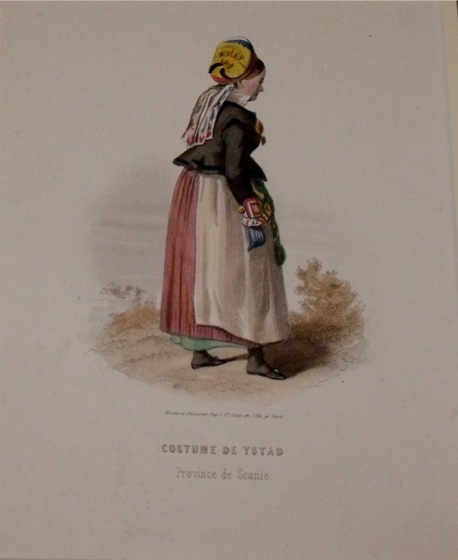 Image for Attractive original engraving of Costume de Ystad. (Province de Scanie). Woman from Ystad in the Province of Scanie.