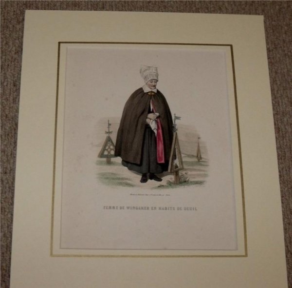 Image for Attractive original engraving of Femme de Wingaker en Habits de Deuil. Woman from Wingaker in Mourning.