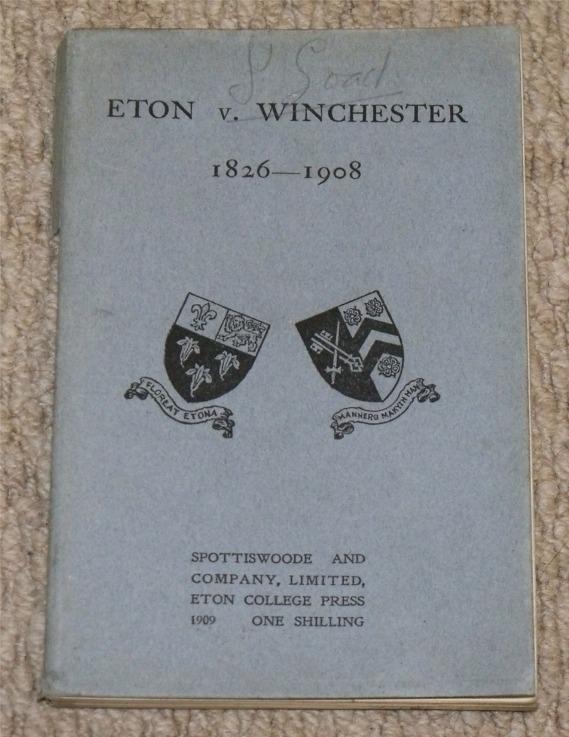 Image for Eton v. Winchester. 1826-1908.