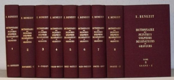 Image for Dictionnaire des Peintres, Sculpteurs, Dessinateurs et Graveurs. Dictionnaire critique et documentaire des Peintres, Sculpteurs, Dessinateurs et Graveurs de tous les temps et de tous les pays par un groupe d’ecrivains specialistes Francais et etrangers. Nouvelle edition entirement refondue, revue et corrigee sous la direction des heritiers de E.Benezit avec 32 reproductions hors texte en heliogravure. Eight volumes in French language.