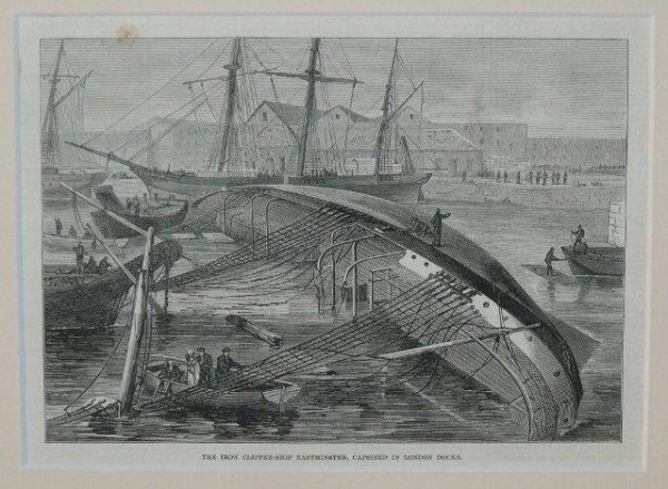 Image for The Iron Clipper-Ship Eastminster, Capsized In London Docks.