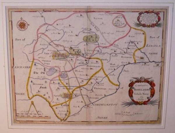 Image for ORIGINAL ENGRAVED ANTIQUE MAP OF RUTLAND. Comitatus ROTELANDIAE Tabula Nova. From CAMDEN's Britannia.