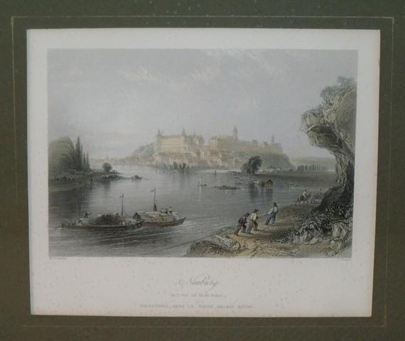 Image for Attractive original steel engraving of Neubourg. (With the old ducal Palace.)