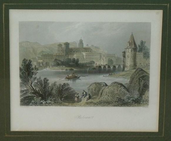 Image for Attractive original steel engraving of Passau.
