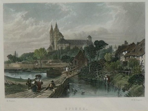 Image for Original steel engraving of ‘Spires’. Steel engraving ca 1840.