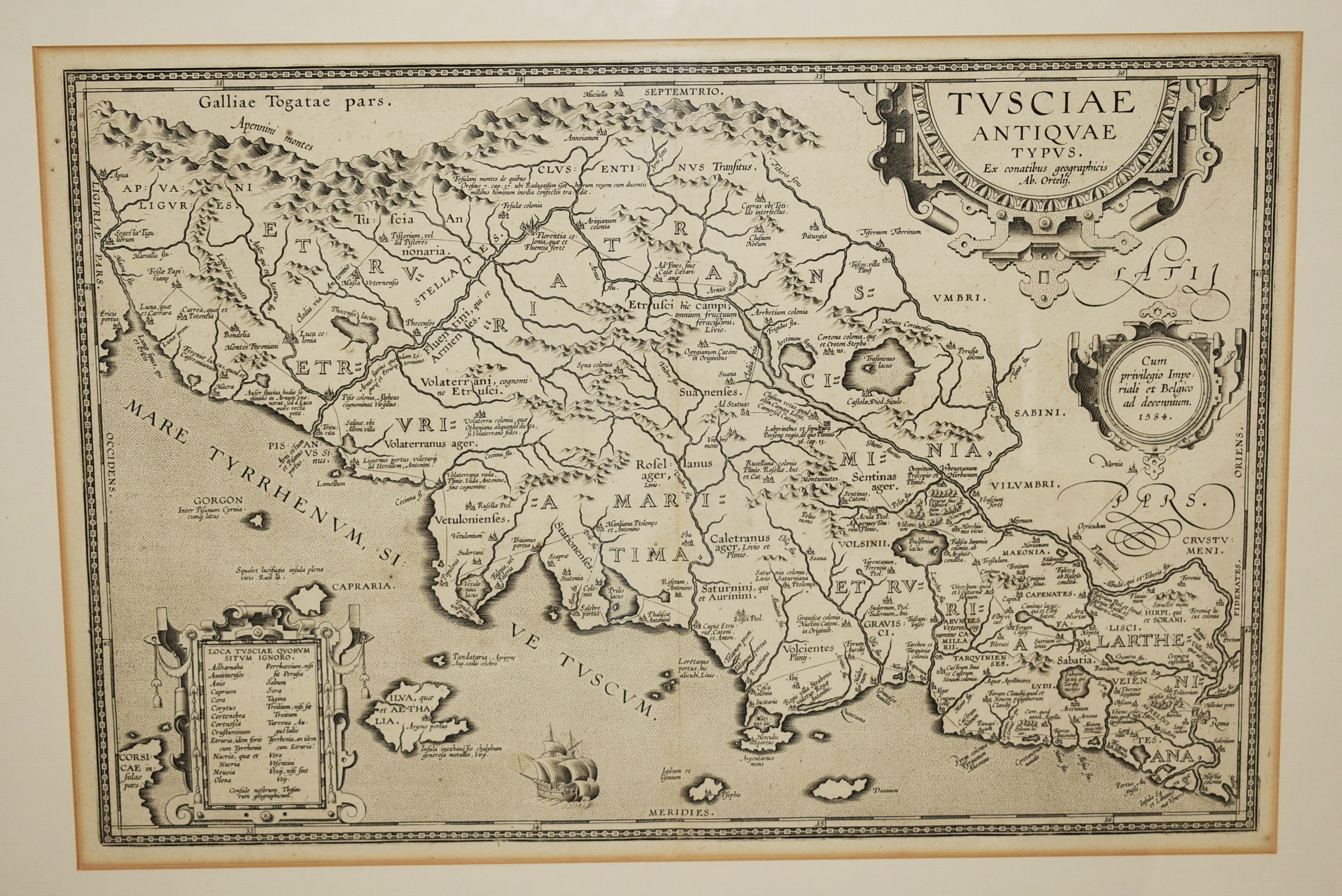 Original Antique Engraved Map of Tuscany. Tvsciae. Tusciae Antiquae ...